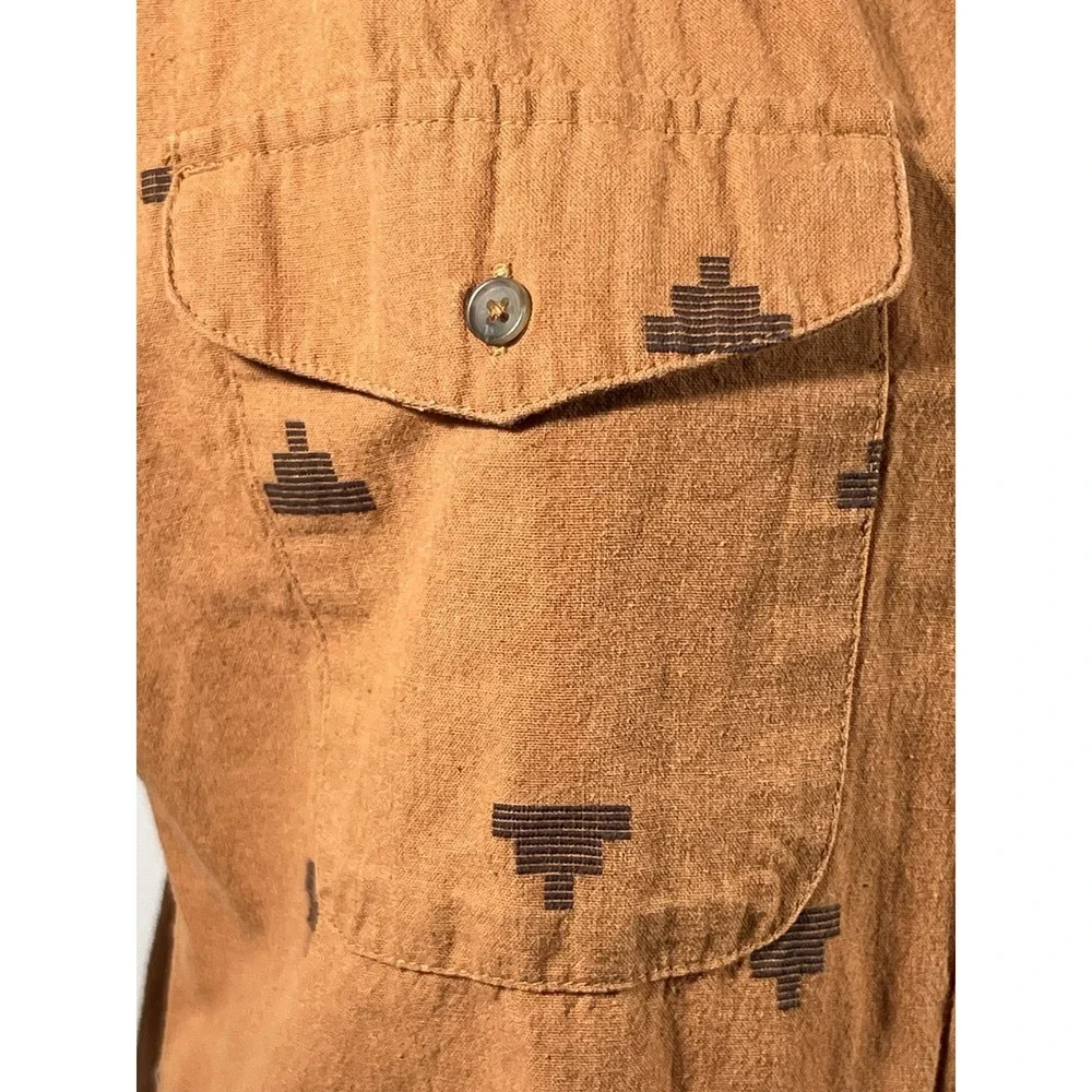Prana Embroidered Shirt Womens Medium Long Sleeve Boho Festival Artisan